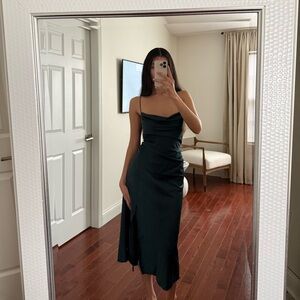 Banana Republic Dark Green Satin Slip Dress